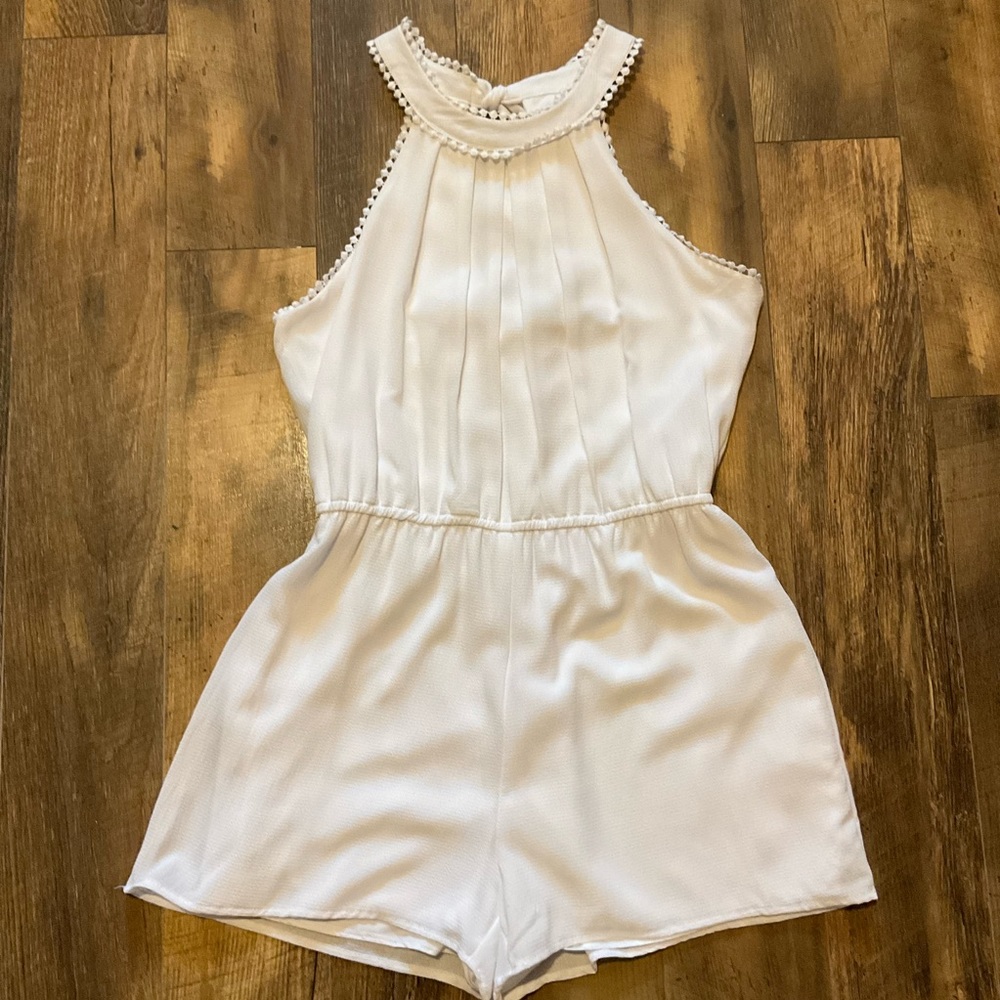Blue Rain white romper